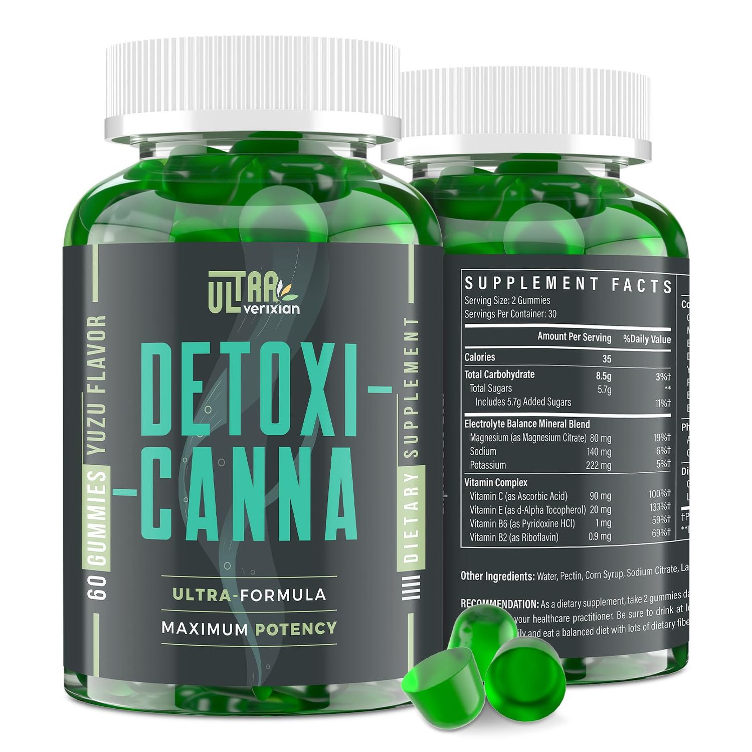 Detox Cleanse Gummies - Liver, Gut, Kidney Cleanse Detox Repair, Rapid Effective Full Body Cleanse Best for Women and Men with Milk Thistle - Natural Plant-Based Detox Supplement, 60 Gummies
