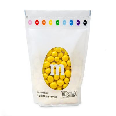 MM S Peanut Yellow Chocolate Candy - 2lbs of Bulk Candy in Resealable Pack for Candy Buffet, Birthday Parties, Theme Meetings, Candy Bar, Sweet Stuff for DIY Party Favors or Edible Decoration