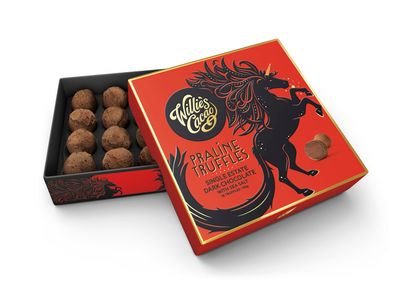 WILLIES CACAO Dark Chocolate Salted Praline Truffles, 110 GR