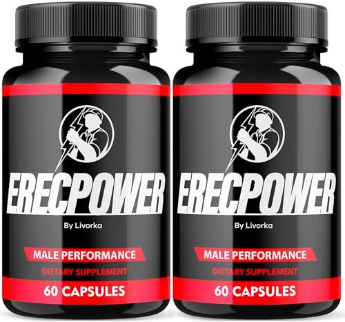 2 Pack Erecpower for Men Capsules, Erecpower Pills, Erecpower Male Performance, Erecpower Capsules, Erecpower Capsules Multivitamin Men Health, Erecpower Advanced Formula, 120 Capsules for 2 Months