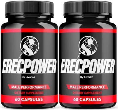 2 Pack Erecpower for Men Capsules, Erecpower Pills, Erecpower Male Performance, Erecpower Capsules, Erecpower Capsules Multivitamin Men Health, Erecpower Advanced Formula, 120 Capsules for 2 Months
