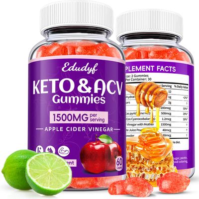 EDUDYF Keto ACV Gummies - 1500mg Apple Cider Vinegar Gummies with Probiotics, B12 and Keto Support, GMO Free Vegan - 120 Count
