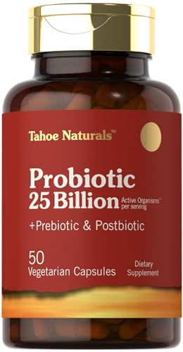 Carlyle Prebiotic, Probiotic Postbiotic 25 Billion CFU 50 Powder Pills Men and Womens Digestive Health Vegetarian and Non-GMO Supplement