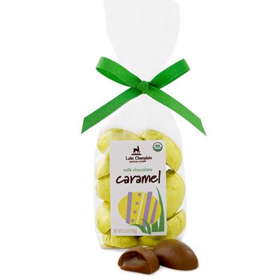 Lake Champlain Organic Milk Chocolate Caramel Easter Eggs Gift Bag, 12 Pieces, 5.5 Ounces