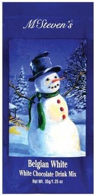 McStevens Hot Chocolate, White Christmas Belgian White Chocolate, 1.25 Ounce Pack of 5