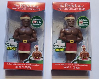 The Perfect Man Hot Chocolate Melting Figure with Marshmallows 2 pack, red
