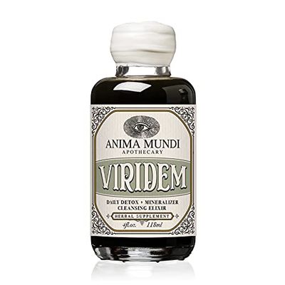 Anima Mundi Apothecary Viridem Greens Detox Elixir - GI Liver Detox Liquid Supplement, Natural Herb Cleanse with Chlorophyll, Moringa Organic Chlorella 4oz 118ml