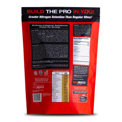 Max Muscle Maxpro Elite Whey Protein Powder  30g Protein  0g Sugar  6.6g BCAAs  Micellar Casein Cold Filtered Whey Isolate Protein  Promotes Muscle Growth &amp; Recovery (Strawberry Banana, 4lb)