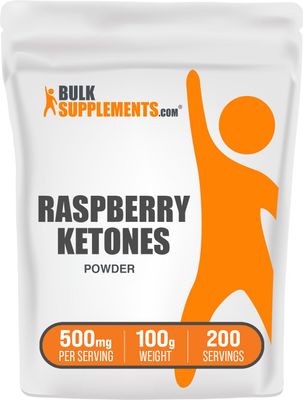 BulkSupplements.com Raspberry Ketones Powder - Raspberry Ketones Supplement, Antioxidant Source - for Energy Support, Gluten Free, 500mg per Serving, 100g 3.5 oz Pack of 1