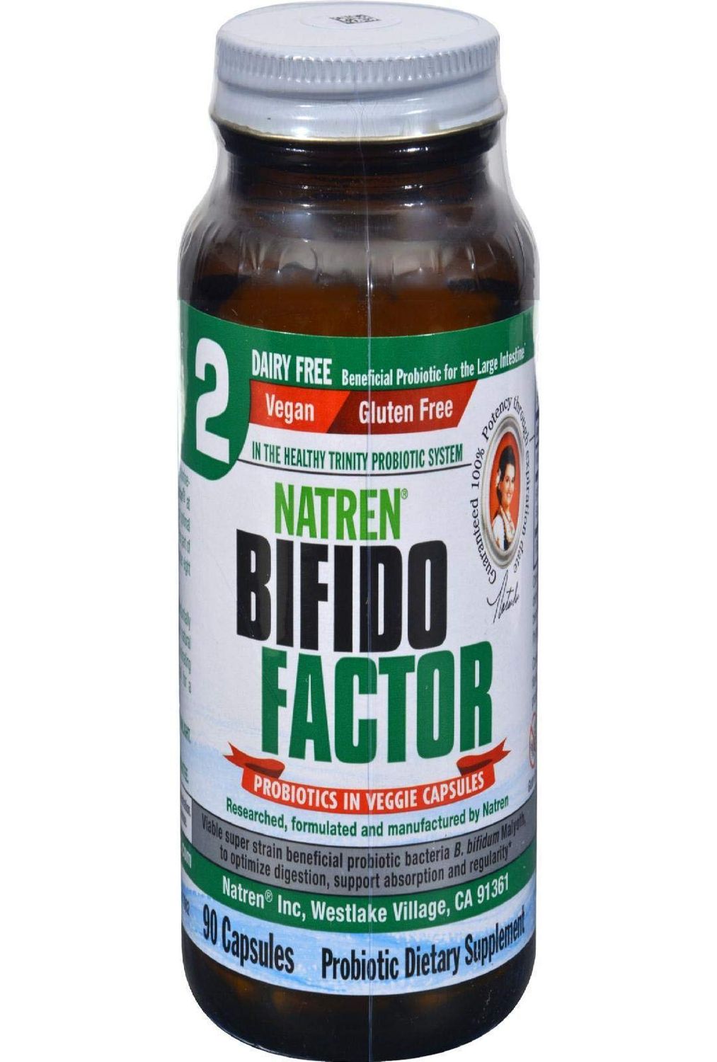 Natren Bifido Factor Dairy Free, Capsules, 90-Count