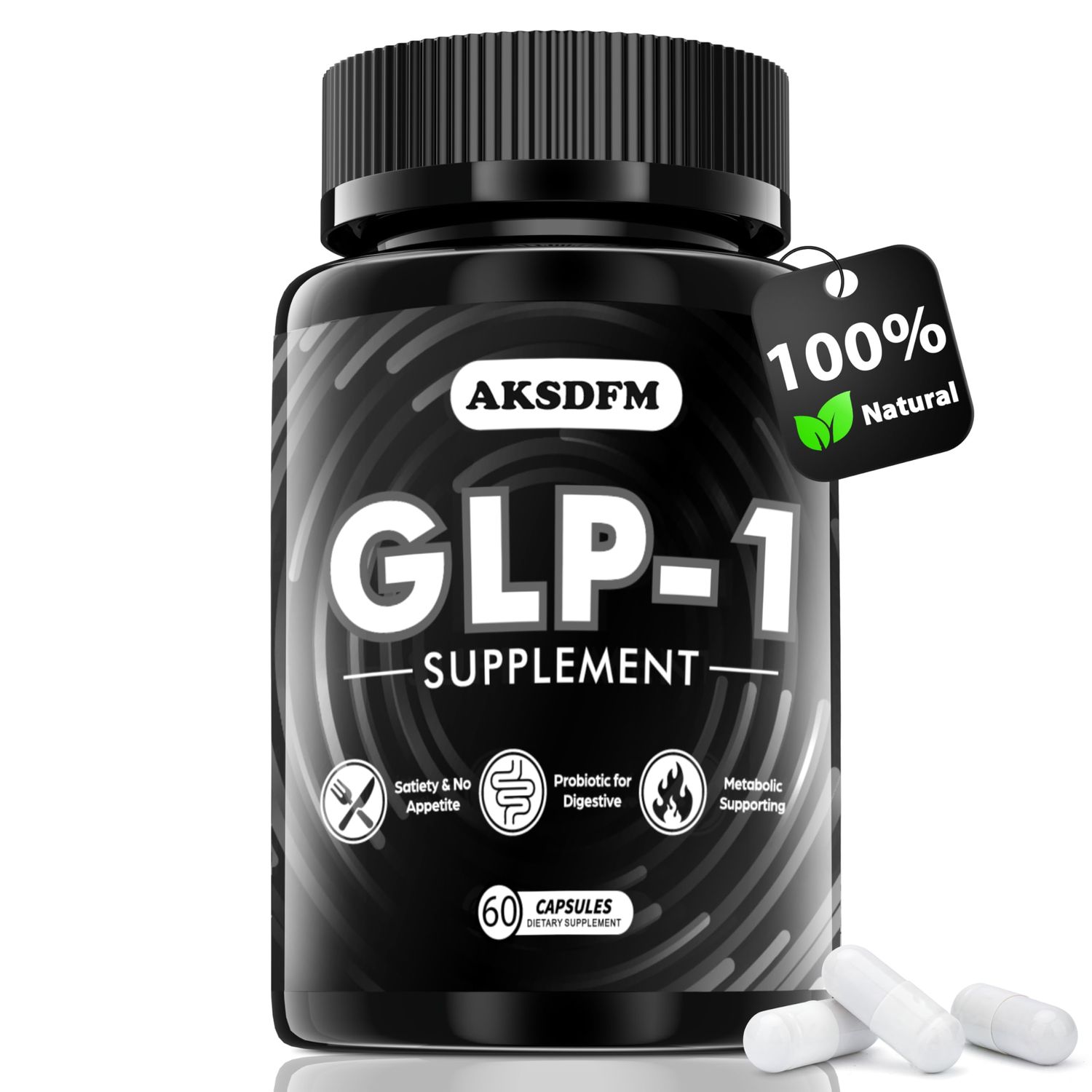 AKSDFM GLP-1 Supplement, GLP Activate Natural Formula, GLP 1 Support for Gut, Digestion, Energy, GLP-1 Levels Overall Health, Take Before Meal - 60 Capsules