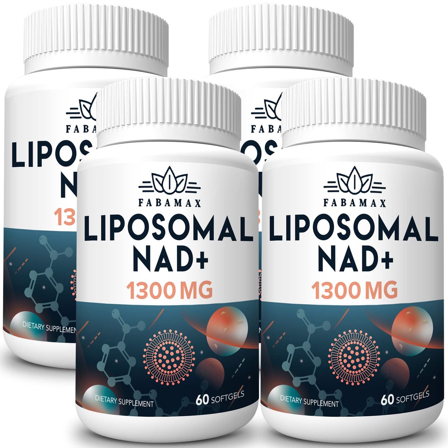 1600 mg Liposomal NAD Supplement 1600 mg, 98 Pure NAD Supplement, Superior Absorption, Alternative to Nicotinamide Riboside or NADH to Boost NAD for Aging Defense, Energy, Longevity, 240 Softgels