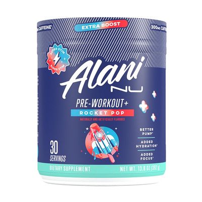 Alani Nu Pre Workout Powder Rocket POP, Extra Boost, Sugar Free, 300mg Caffeine, L-Theanine, Beta-Alanine, Citrulline, 30 Servings