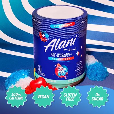 Alani Nu Pre Workout Powder Rocket POP, Extra Boost, Sugar Free, 300mg Caffeine, L-Theanine, Beta-Alanine, Citrulline, 30 Servings