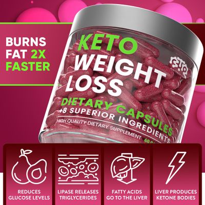 Keto Weight Loss Diet Pills, Natural Appetite Suppressant, Fat Burner for Women and Men with Apple Cider, Green Coffee Bean Extract, Curb Cravings Hunger, Metabolism Booster Supplement - 60 Capsules