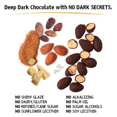 Hu Hunks Vegan Chocolate Covered Almonds With Sea Salt 2 Pack Non-GMO, Gluten Free, Paleo, Organic Dark Chocolate