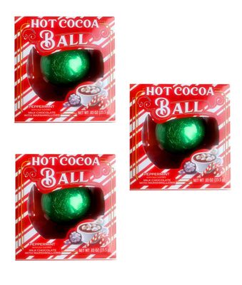 Hot Cocoa Balls - Pack of 3 - Hot Chocolate Melting Peppermint Balls - Mini Marshmallows Inside - Smiling Sweets - Start a New Tradition this Holiday Season