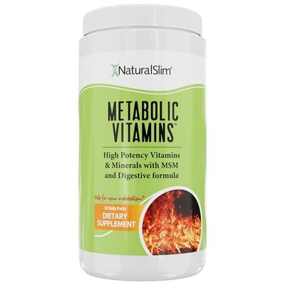 NaturalSlim Metabolic Vitamins - Combination of High Potency Multivitamins, Minerals, B Complex, Msm, Digestive Formula Supplements for Men Women - Energy Metabolism Support - Capsule,1 Pack