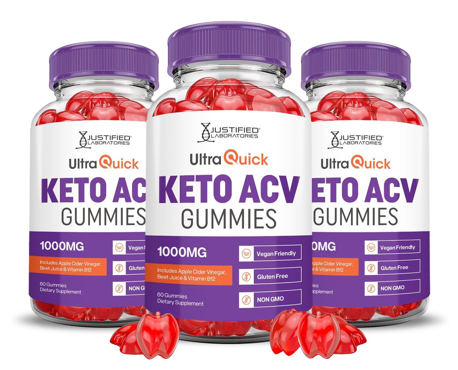 3 Pack Ultra Quick Keto ACV Gummies Advanced Formula 1000MG Ultraquick Keto Gummies Apple Cider Vinegar Formulated with Pomegranate Beet Juice Powder B12 Vegan Non GMO 180 Gummys