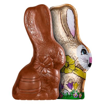 Madelaines Milk Chocolate Bunny - 4 oz Premium Semi-Solid Chocolate Easter Bunny - Easter Candy Baskets Fillers, Gifts and Decorations