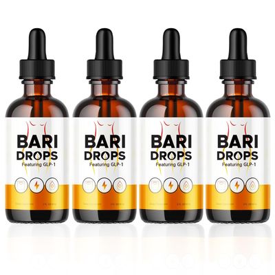 Bari Drops, GLP-1 Supplement Drops, Bari Liquid Drops Supplement, Bari Drops Natural Mounjaro 4 Pack