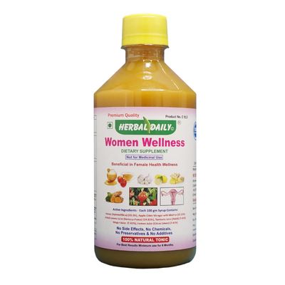 Womens Wellness Syrup - 400ml- Natural Dietary Supplement for Overall Women Health, and Body Detox 1 Bottle - Sareaca Asoca, Turmeric, Apple Cider Vinegar, Garlic, Ginger, Honey, Lemon