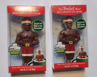 The Perfect Man Hot Chocolate Melting Figure with Marshmallows 2 pack, red