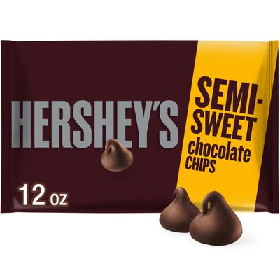 HERSHEYS Semi-Sweet Chocolate Baking Chips Bag, 12 oz