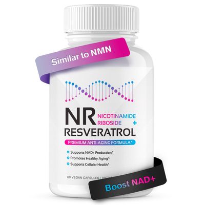 NR Resveratrol Supplement - Increase NAD, DNA Cellular Health, Longevity, Vitality. 5-in-1 Anti Aging Formula w Nicotinamide Riboside, Trans Resveratrol, Vitamin C, Grape Seed, Pine Bark