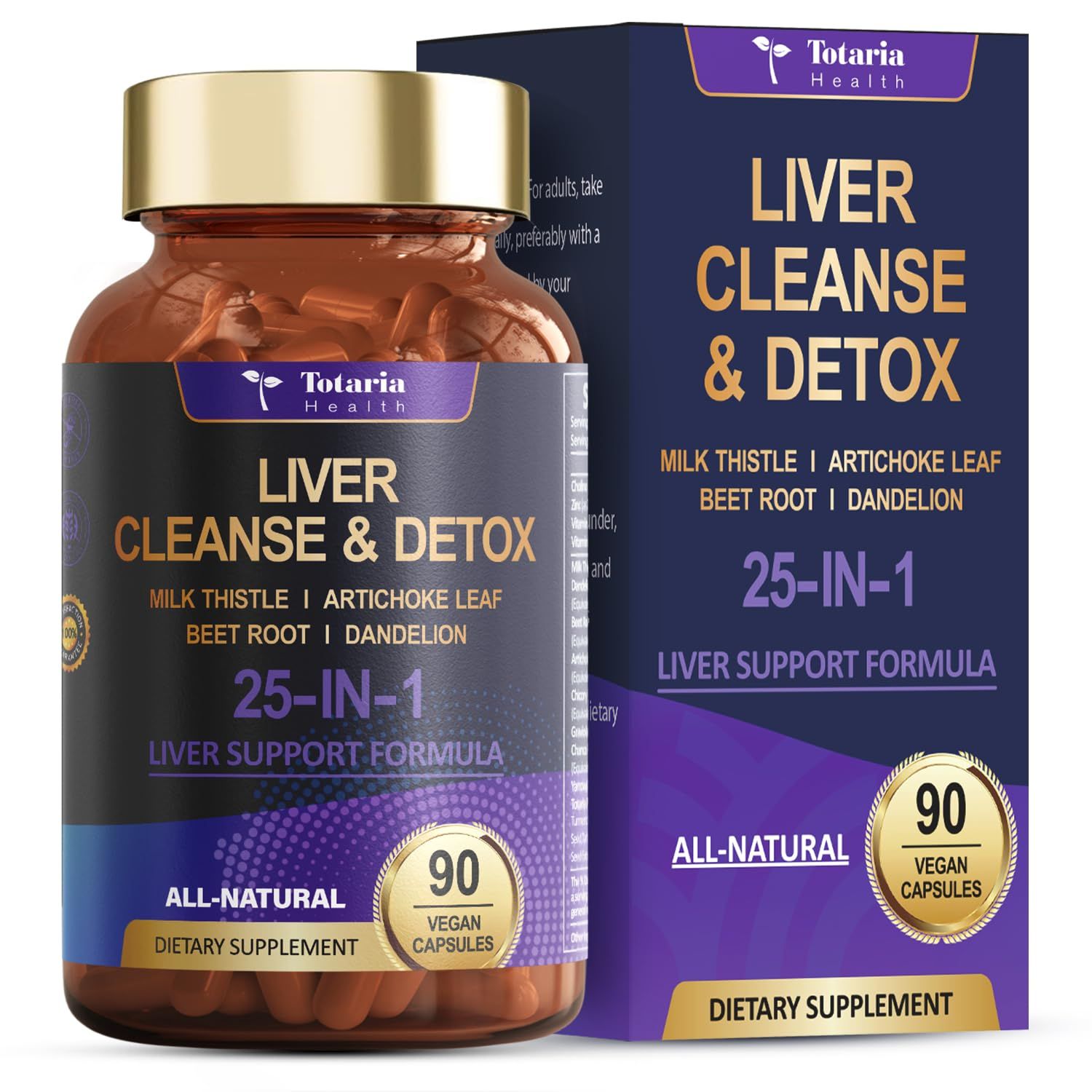 Liver Cleanse Detox Repair 25-in-1 with Milk Thistle,Dandelion Root,Beetroot, Artichoke Extract for Liver Health Herb Liver Support Supplement Vitamins Zinc, Choline 90 Vegan Capsules