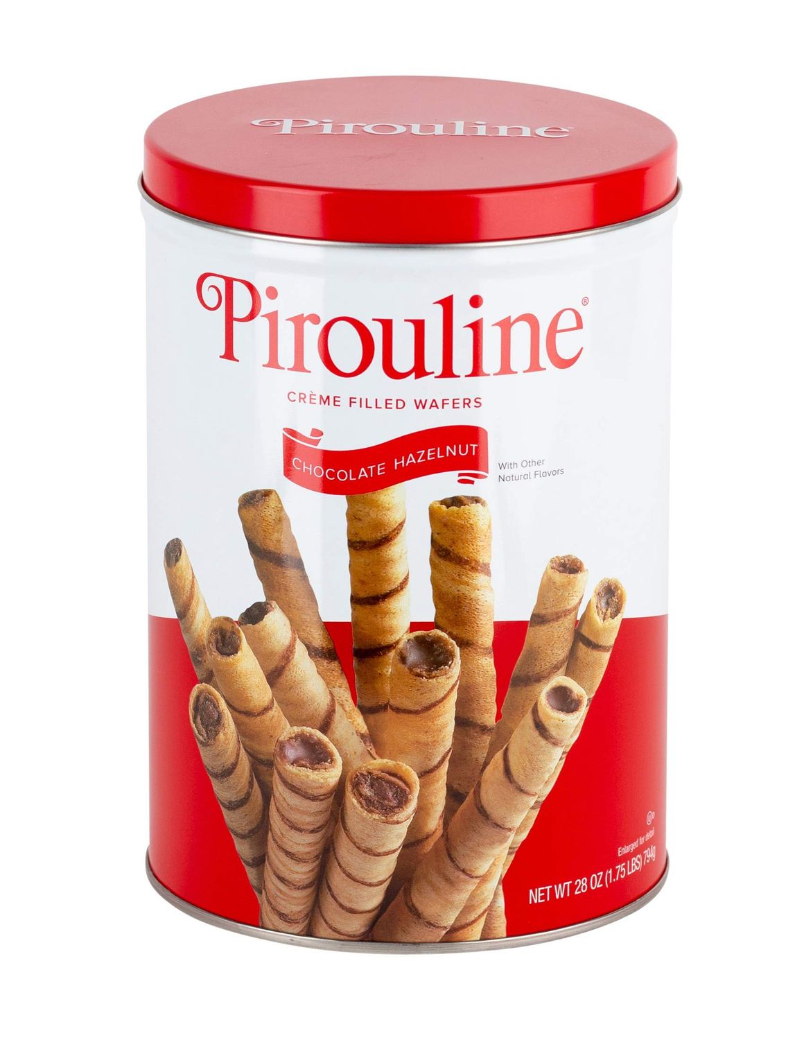 Pirouline Rolled Wafers - Chocolate Hazelnut - Rolled Wafer Sticks, Cr me Filled Wafers, Rolled Cookies for Coffee, Tea, Ice Cream, Snacks, Parties, Gifts, and More - 28oz Tin 1pk