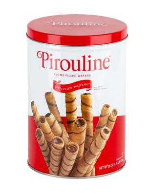 Pirouline Rolled Wafers - Chocolate Hazelnut - Rolled Wafer Sticks, Cr me Filled Wafers, Rolled Cookies for Coffee, Tea, Ice Cream, Snacks, Parties, Gifts, and More - 28oz Tin 1pk