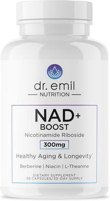 DR. EMIL NUTRITION NAD Boost - Nicotinamide Riboside Supplement for Longevity, Healthy Aging Cellular Regeneration - NAD Supplement with with Berberine, L-Theanine Niacin - 30-Day Supply