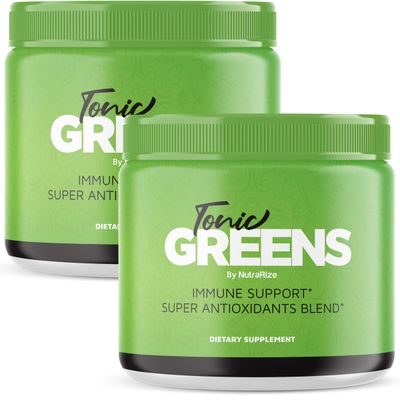 NutraRize Pack of 2 Tonic Greens, All-Natural Supplement in a Jar for Immune Support, Delicious Way to Detox The Body, Powder for Health and Wellness Reviews 60 Servings