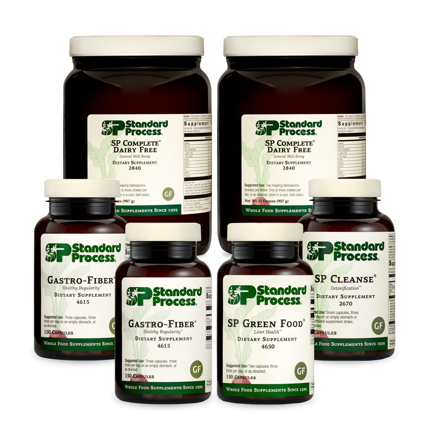 Standard Process Purification Kit with SP Complete Dairy Free and Gastro-Fiber - Detox and Liver Support with Milk Thistle, Rice Protein, Fiber, Choline, and Calcium