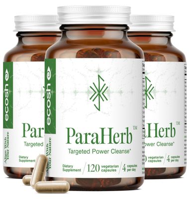 ParaHerb Natural Intestinal Cleanse for Adults - Complete Gut Health Detox with Wormwood, Black Walnut, Clove Chanterelle Mushroom Extract Vegan, Non-GMO, No Fillers 360 Easy to Take Capsules