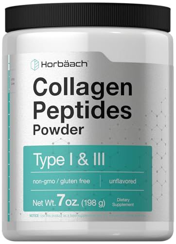 Horbach Collagen Peptides Powder 7oz  Type I and III  Unflavored Multi Collagen Protein and Amino Acids  Gluten Free, Keto &amp; Paleo Friendly