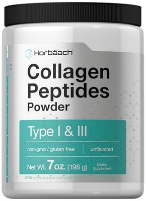 Horbach Collagen Peptides Powder 7oz  Type I and III  Unflavored Multi Collagen Protein and Amino Acids  Gluten Free, Keto &amp; Paleo Friendly