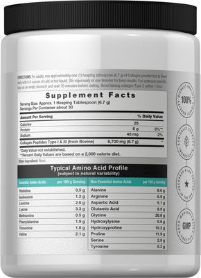 Horbach Collagen Peptides Powder 7oz  Type I and III  Unflavored Multi Collagen Protein and Amino Acids  Gluten Free, Keto &amp; Paleo Friendly