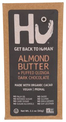 Hu Kitchen Almond Butter Puffed Quinoa Chocolate Bar, 2.1 Oz