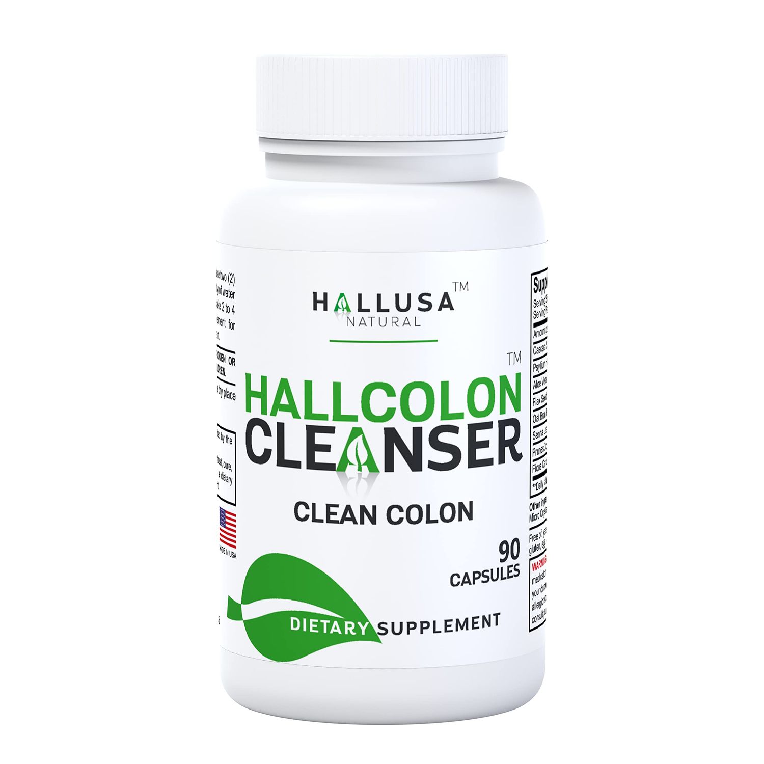 Hallusa Natural - Hallcolon Cleanser, Clean Colon Detox - 60 Capsules - for 14 Days Supply