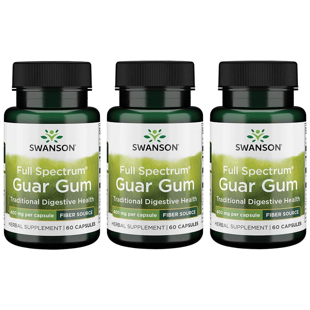 Swanson Premium Brand Full Spectrum Guar Gum 400 mg 60 Caps 3 Pack