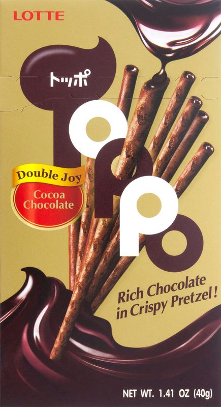 Lotte Toppo Cocoa Chocolate Pretzel, 1.41oz
