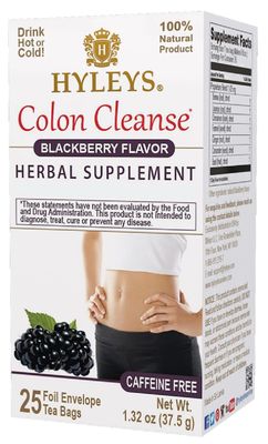 HYLEYS Colon Cleanse Tea BlackBerry Flavor - 25 Tea Bags 1 Pack
