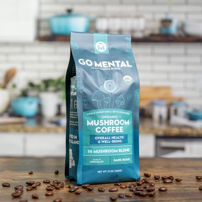 Organic 14 Mushroom Coffee Blend Dark Roast Organic Lions Mane, Chaga, Red Reishi and more Chocolate Notes, Enhances Overall Health, Immune Support And Wellbeing, Ground 12 oz Bag