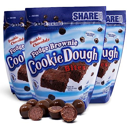 Candylandia Cookie Dough Bites Candy with Raw Edible Cookie Dough in Value Size 10.5 ounce bag  Fudge Brownie Flavor  3 bags