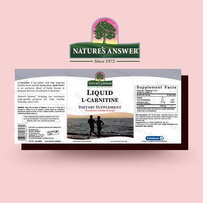 Natures Answer Liquid L-Carnitine Raspberry Flavor 1200 mg 16-Fluid Ounces Cellular Energy Dietary Supplement