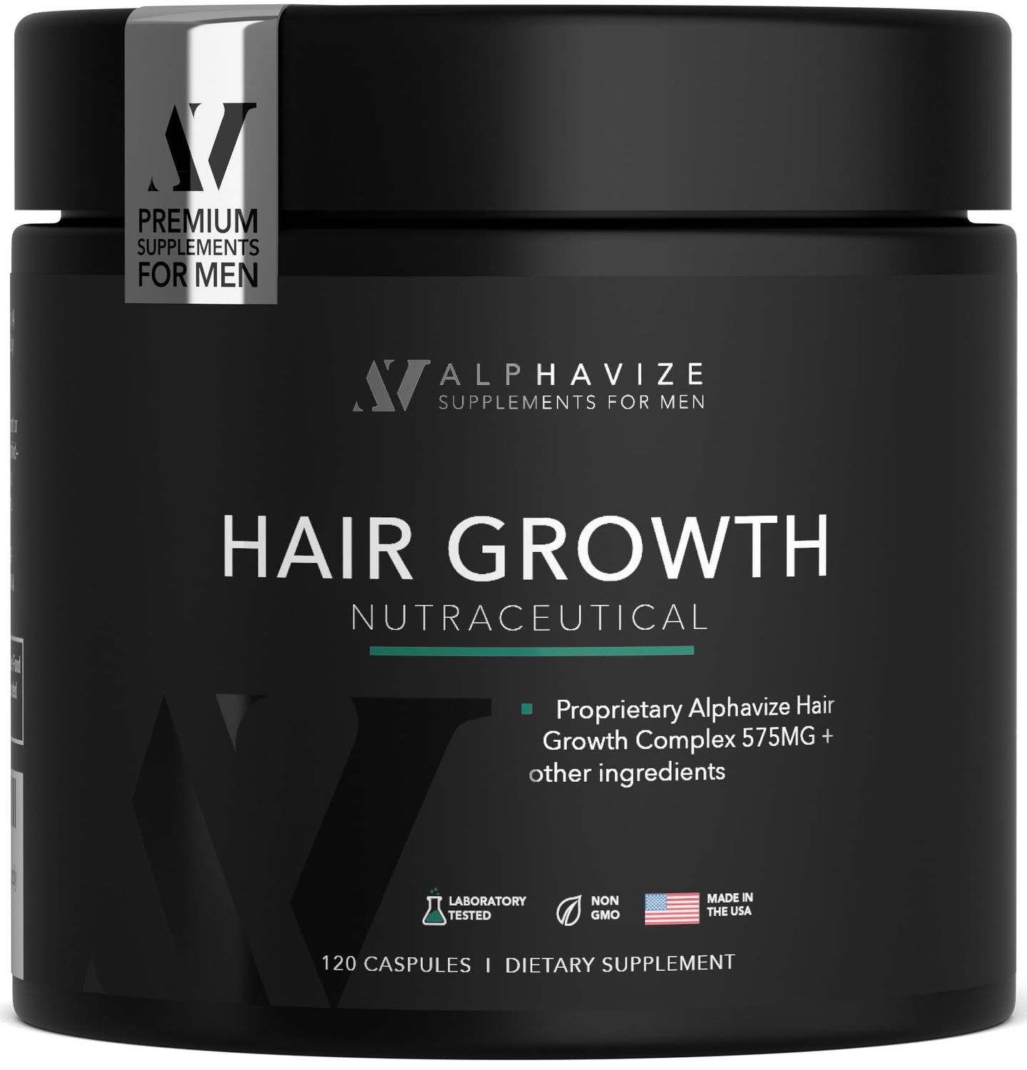DHT Blocker Hair Growth Peptide Supplement for Men - 28 Ingredient Dermatologist Recommended Formula with Saw Palmetto, Supports Thicker Hair, Stops Hair Loss, 120 Capsules