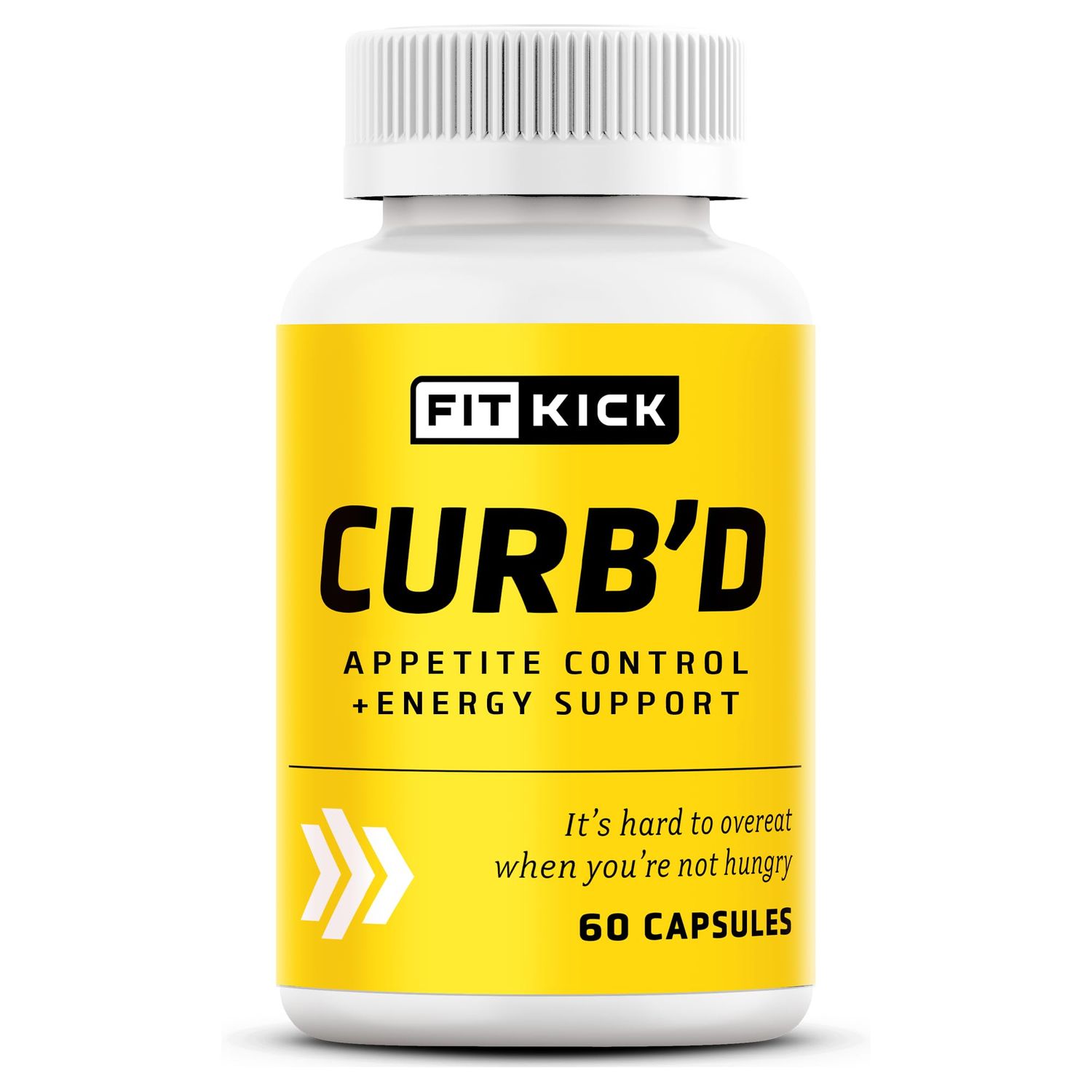 FITKICK CURBD Capsules, Non-Prescription Over-Eating Control, Energy Healthy Eating Support - 60 Count