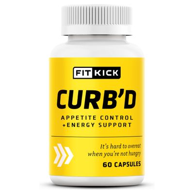 FITKICK CURBD Capsules, Non-Prescription Over-Eating Control, Energy Healthy Eating Support - 60 Count